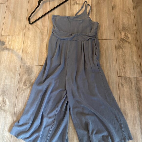 ANRABESS Women's Summer Straps One Shoulder High Waist Wide Leg Linen Romper - Picture 1 of 6